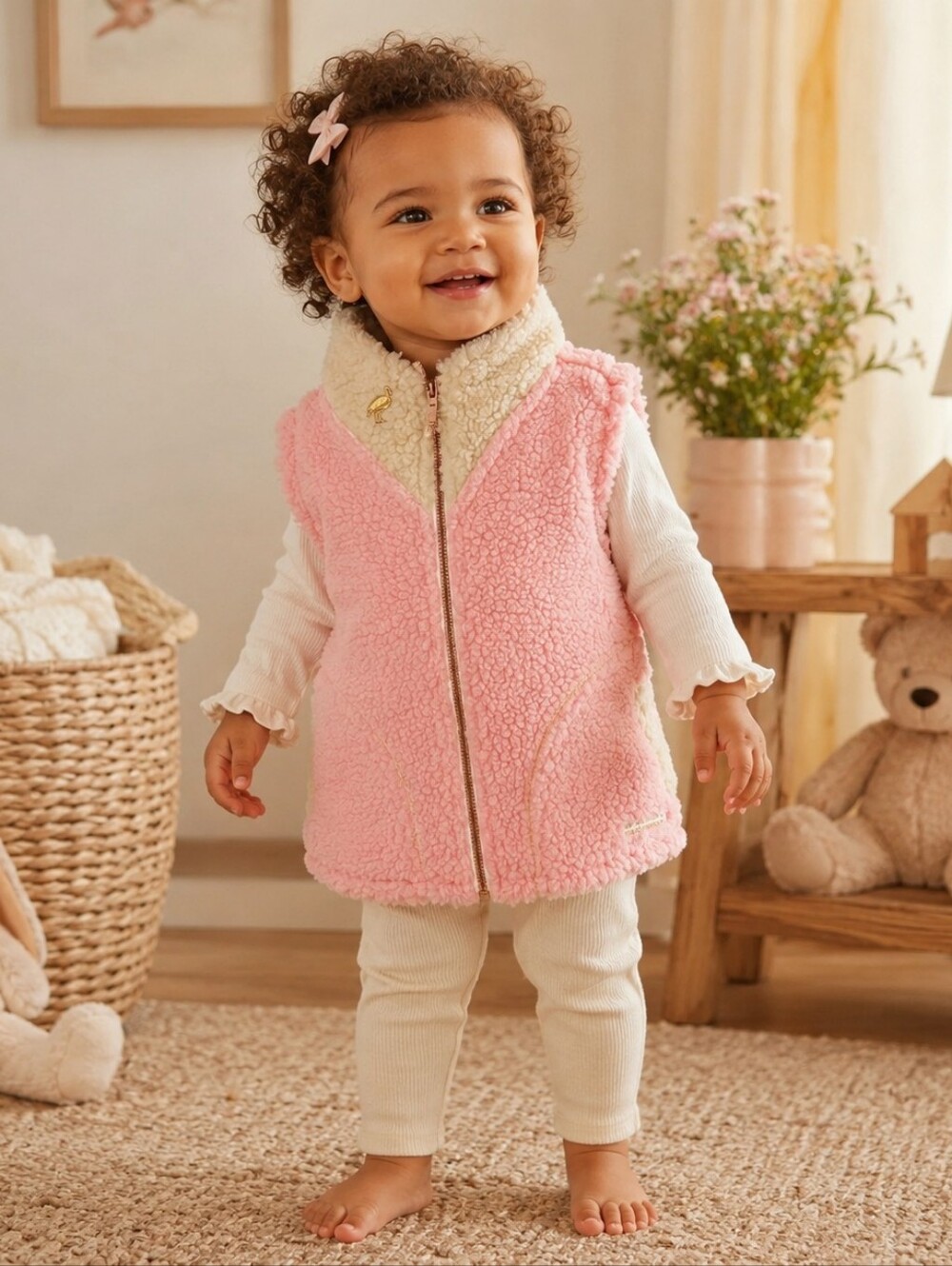 TBBC Beaufort Bonnet Company Van Camp Sherpa Vest Pink 18-24M NWT - Picture 1 of 8